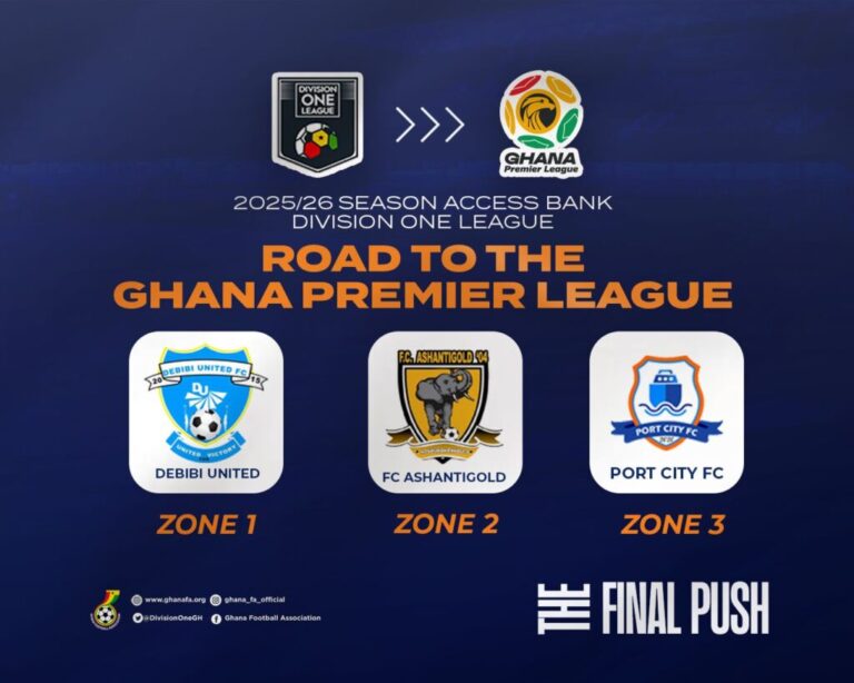 Debibi, FC AshantiGold 04 & Port City qualify for 2026/27 Ghana Premier League